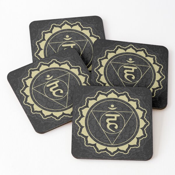 Item preview, Throat Chakra Mandala - Coal + Gold designed and sold by Irene Estelle.