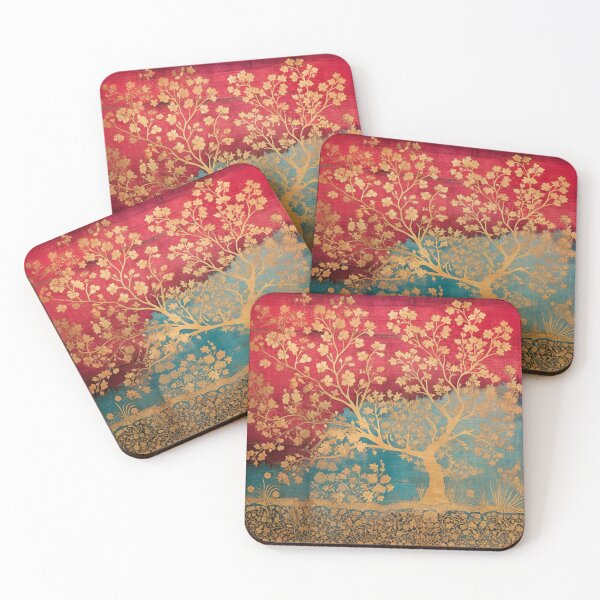 Item preview, Antique Persian Tree of Life Kashan Carpet Print designed and sold by GrinGalore.