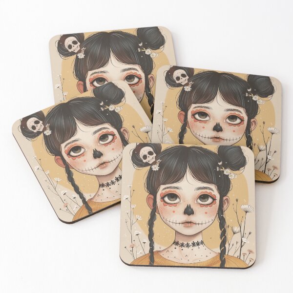 Item preview, Folkloric and Fun skull girl designed and sold by Retro Type.