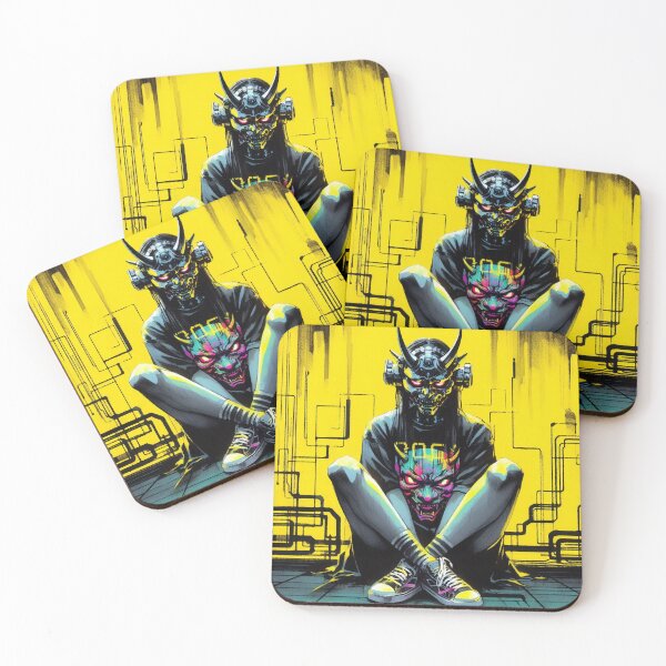 Item preview, Cyberpunk Neon Oni Demon Japanese Teen Girl designed and sold by RESToRAPTOR.