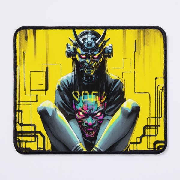 Item preview, Cyberpunk Neon Oni Demon Japanese Teen Girl designed and sold by RESToRAPTOR.