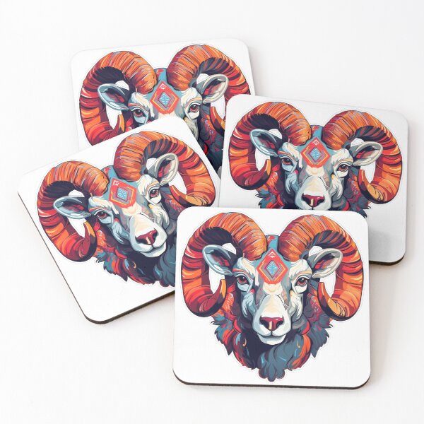 Item preview, Cute ram // angry ram // flowers, colors journaling , ram poster designed and sold by SMARTKIT  DESIGNAGENCY.
