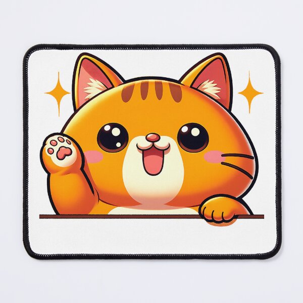 Item preview, Cat peeking, Orange color cat cartoon design designed and sold by ArtshopDRM.
