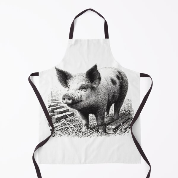 Item preview, Pen and ink drawing of a spotty pig. designed and sold by EdgyEdgeArt.