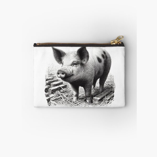 Item preview, Pen and ink drawing of a spotty pig. designed and sold by EdgyEdgeArt.