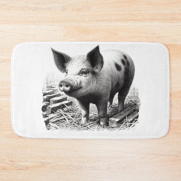Item preview, Pen and ink drawing of a spotty pig. designed and sold by EdgyEdgeArt.