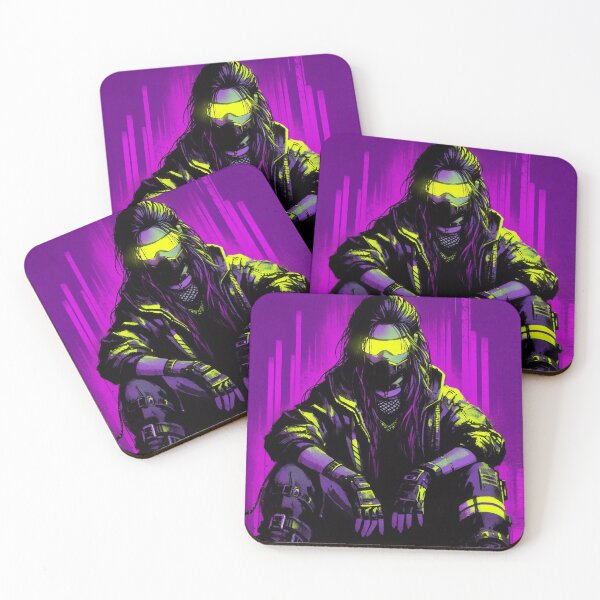 Item preview, Cyberpunk Neon Yellow and Purple Girl designed and sold by RESToRAPTOR.