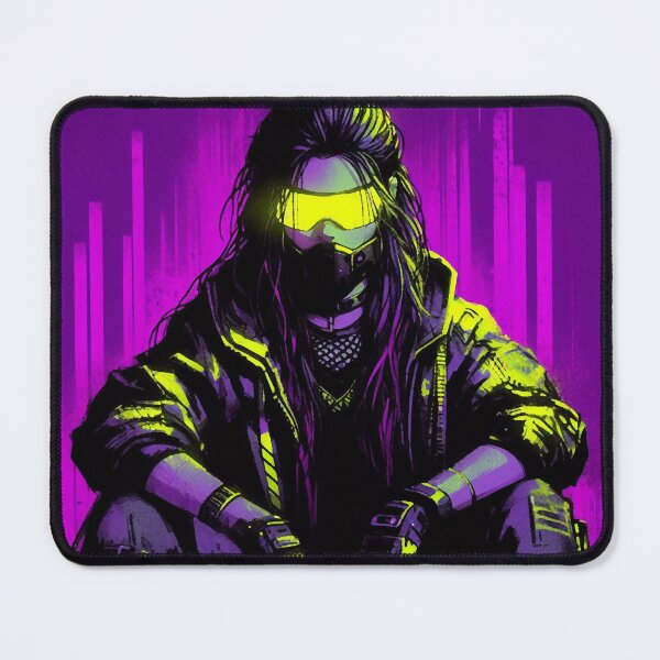 Item preview, Cyberpunk Neon Yellow and Purple Girl designed and sold by RESToRAPTOR.