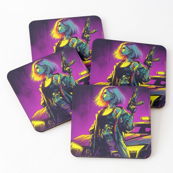 Item preview, Cyberpunk Neon Girl with Car designed and sold by RESToRAPTOR.