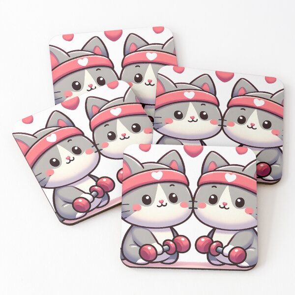 Item preview, Kitten Dumbbell Duo Love designed and sold by Purrformance.