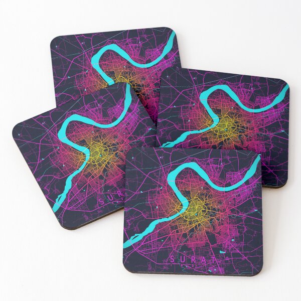 Item preview, Surat City Map of Gujarat, India - Neon designed and sold by deMAP.