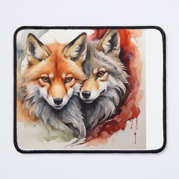 Item preview, fox and wolf face  designed and sold by shokA Design.