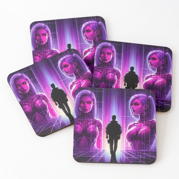 Item preview, Cyberpunk Neon Man and Holographic Women designed and sold by RESToRAPTOR.