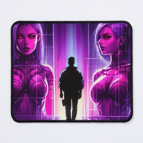 Item preview, Cyberpunk Neon Man and Holographic Women designed and sold by RESToRAPTOR.