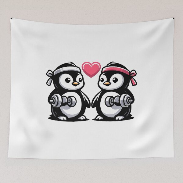 Item preview, Penguin Couple Pumping Iron designed and sold by Purrformance.