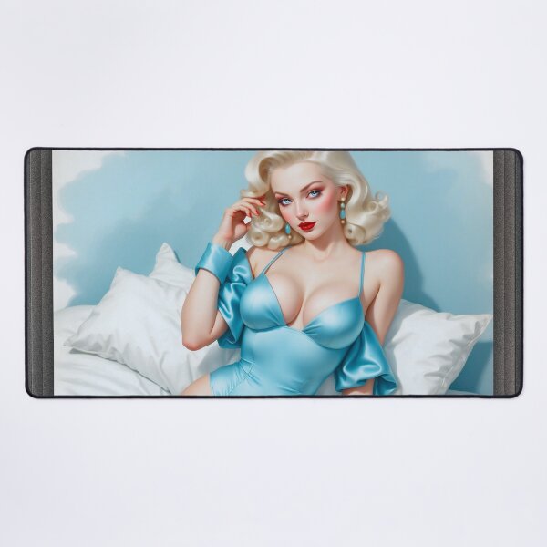 Item preview, Blue Is My Favorite Color Enchanting Pin Up Girl AI Concept Art by Xzendor7 designed and sold by Xzendor7 Digital Art Creations.