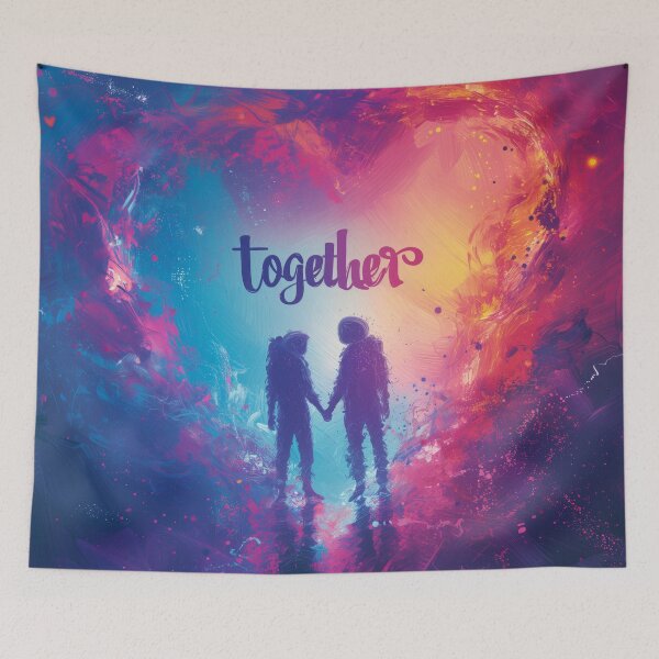 Item preview, Valentines Day gift - Together - Cosmic Love Abstract Valentine's Day Art designed and sold by Mephisto696.