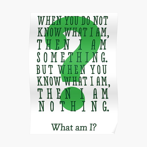 Riddle Posters | Redbubble