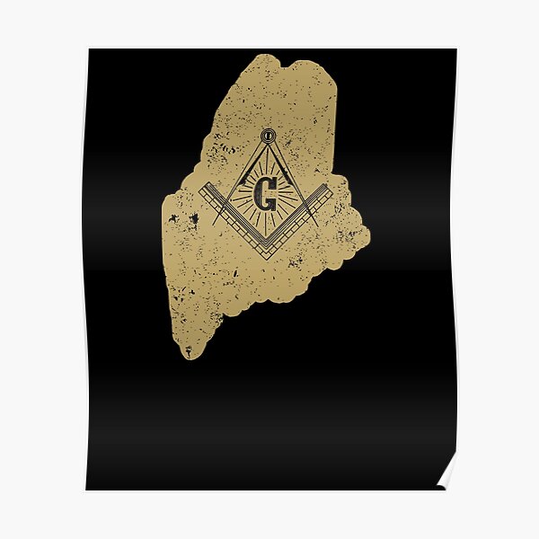 Maine Freemason Shirt With Freemason Emblem Poster
