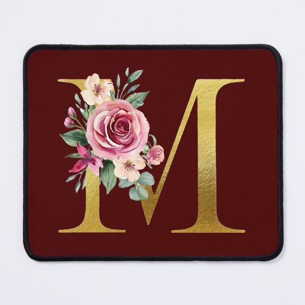 Artikelvorschau, „M“ Vintage-Vektorblumen-Logo, Alphabet M, Name beginnt mit M, M-Logo, Buchstabe M-Design, entworfen und verkauft von deluxelion.