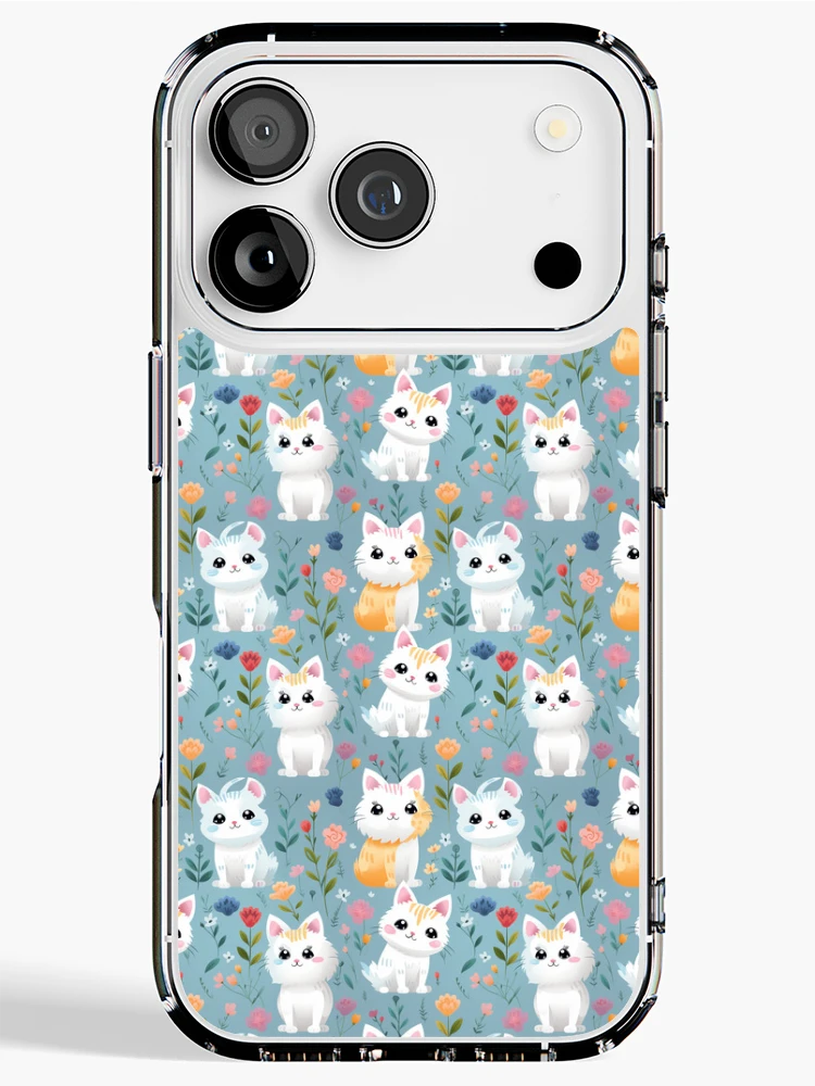 Thumbnail 1 of 5, iPhone Case, Charming kitten pattern designed and sold by TrPatternLab.