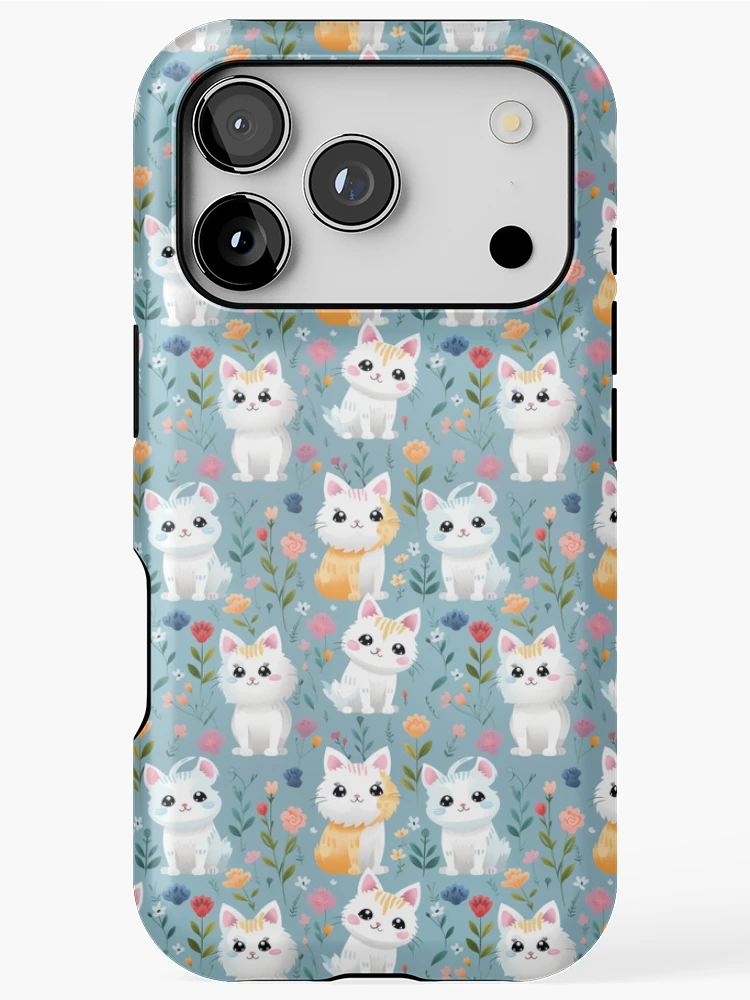 Thumbnail 1 of 4, iPhone Case, Charming kitten pattern designed and sold by TrPatternLab.