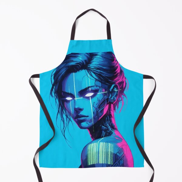 Item preview, Cyberpunk Neon Android Girl (Blue) designed and sold by RESToRAPTOR.