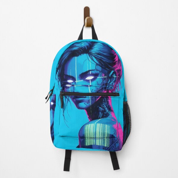 Item preview, Cyberpunk Neon Android Girl (Blue) designed and sold by RESToRAPTOR.