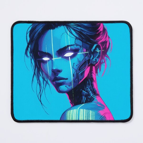 Item preview, Cyberpunk Neon Android Girl (Blue) designed and sold by RESToRAPTOR.