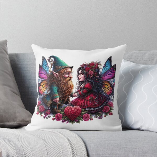Item preview, Gothic Couple  Dwarfs  with  wings  goth  happy valentines day  designed and sold by Expressions-Sel.
