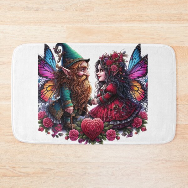 Item preview, Gothic Couple  Dwarfs  with  wings  goth  happy valentines day  designed and sold by Expressions-Sel.