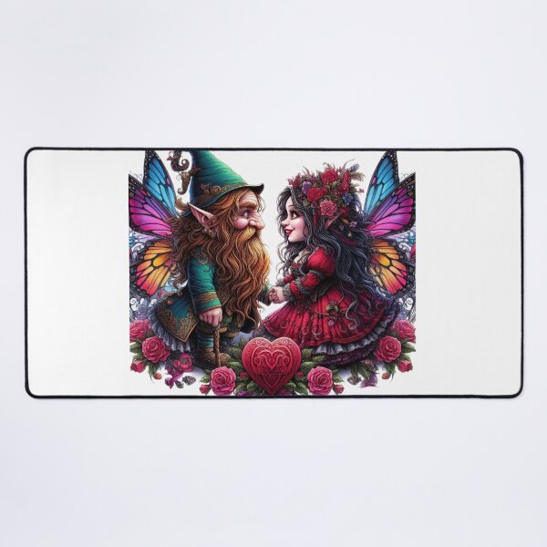 Item preview, Gothic Couple Dwarfs with wings goth happy valentines day designed and sold by Expressions-Sel.