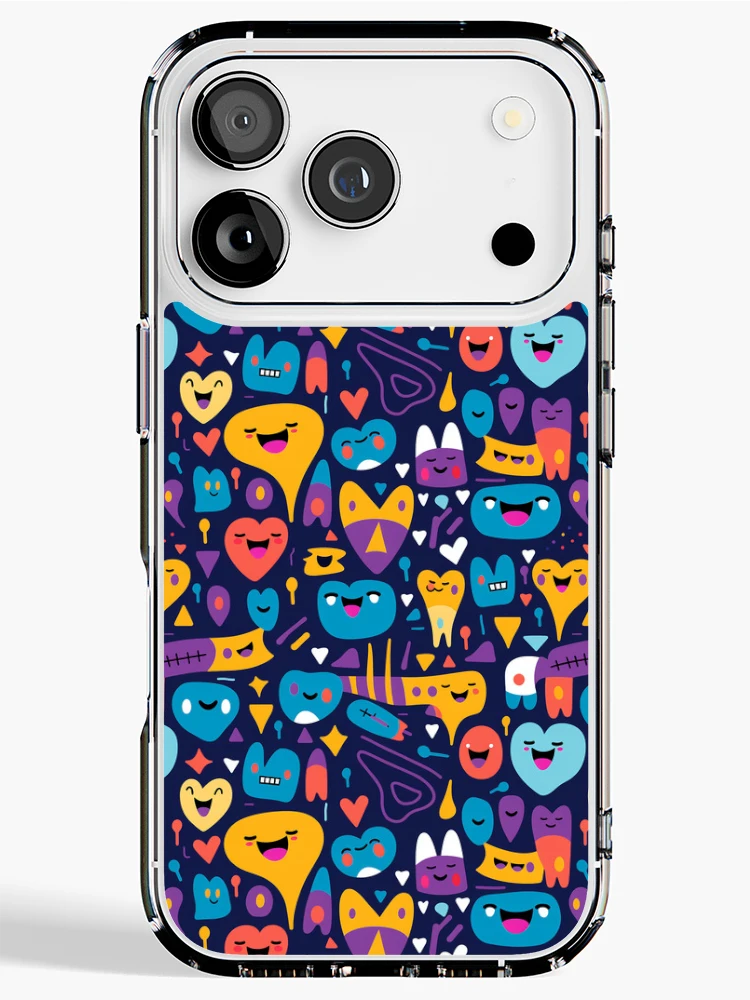 Thumbnail 1 of 5, iPhone Case, Smiling geometric shapes pattern designed and sold by TrPatternLab.