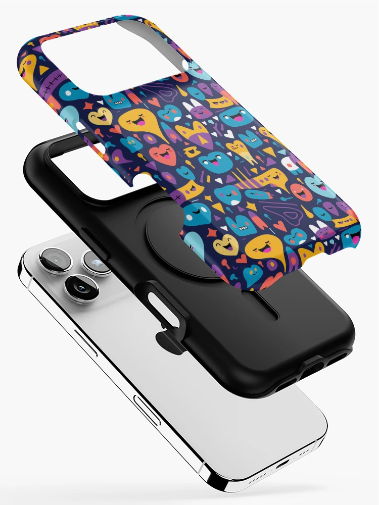 Thumbnail 2 of 4, iPhone Case, Smiling geometric shapes pattern designed and sold by TrPatternLab.