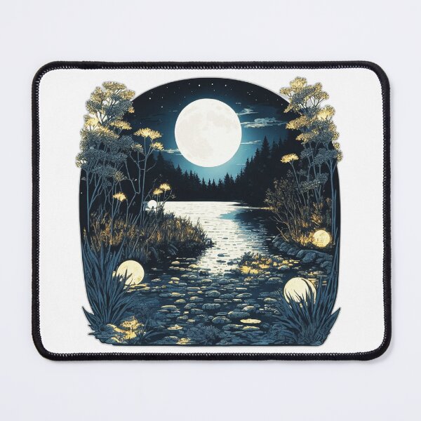 Item preview, Night Lights Lake Reflection Major Arcana Card Silent Night designed and sold by Pixel Waite.