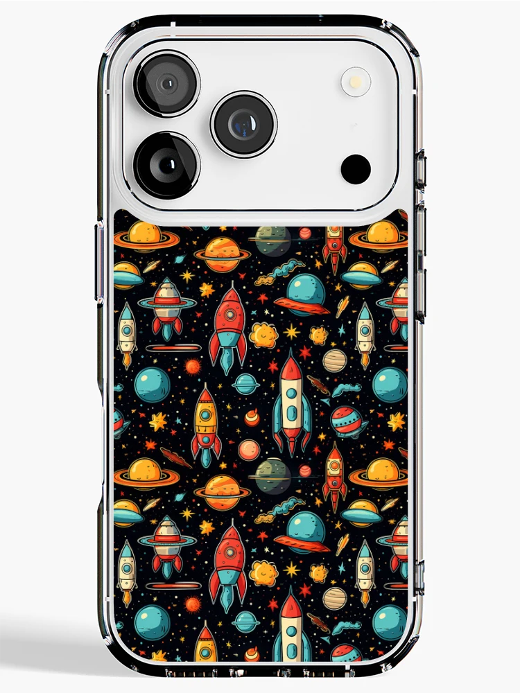 Thumbnail 1 of 5, iPhone Case, Rockets and spacecraft pattern designed and sold by TrPatternLab.