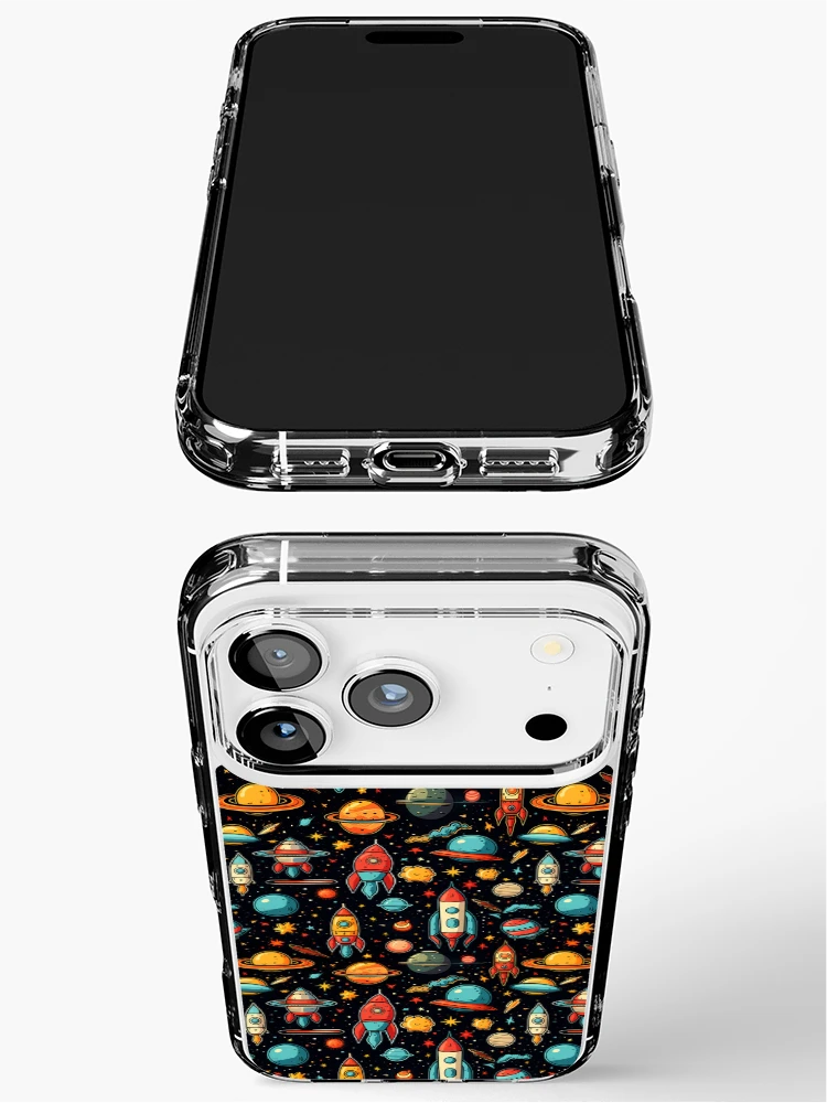 Thumbnail 3 of 5, iPhone Case, Rockets and spacecraft pattern designed and sold by TrPatternLab.