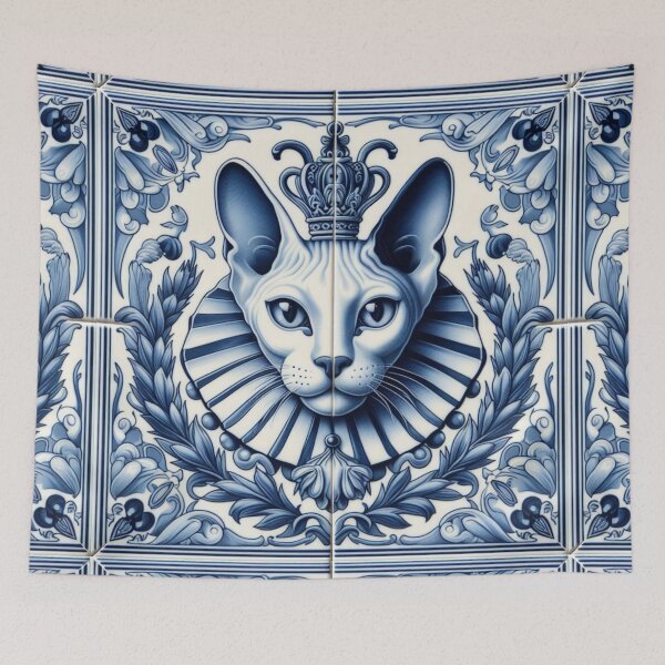 Item preview, Delft Tile With Sphinx Cat No.1 designed and sold by ArtNook777.