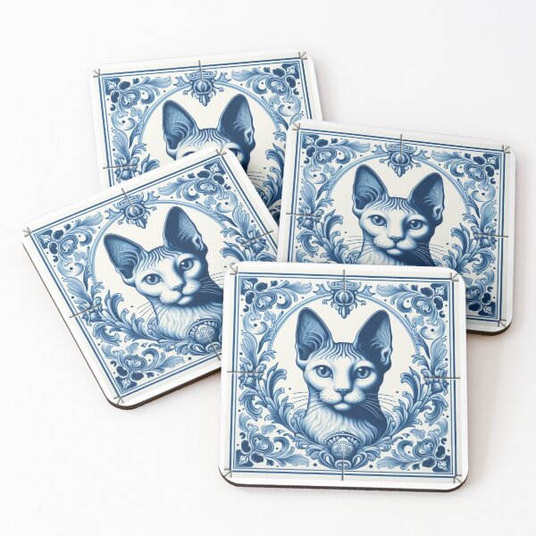 Item preview, Delft Tile With Sphinx Cat No.2 designed and sold by ArtNook777.