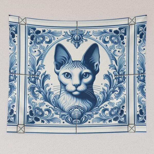 Item preview, Delft Tile With Sphinx Cat No.2 designed and sold by ArtNook777.