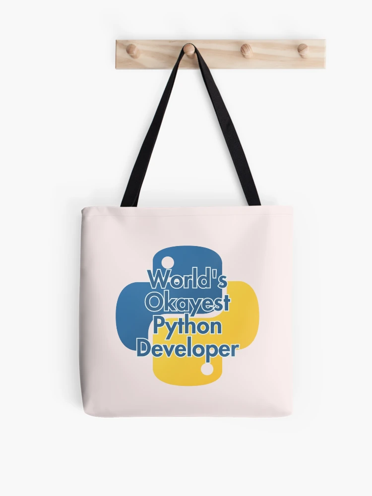 Thumbnail 1 of 2, Tote Bag, World's Okayest Python Developer designed and sold by Redstrawberry13.