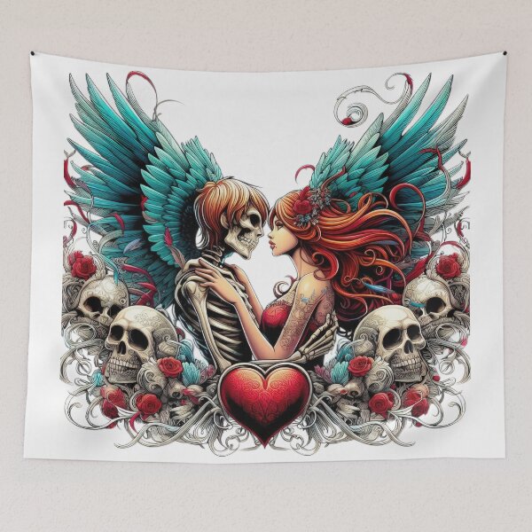 Item preview, Gothic Couple with skulls goth valentines day  designed and sold by Expressions-Sel.