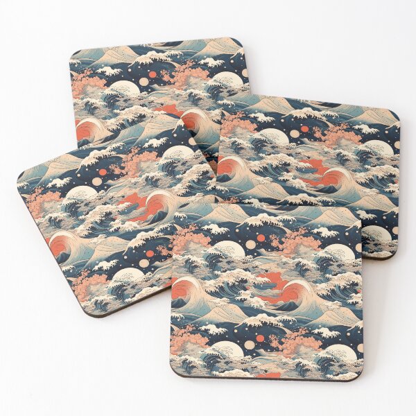 Item preview, Hokusai-inspired motifs designed and sold by MidArtForge.