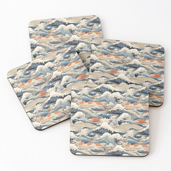 Item preview, Hokusai-inspired motifs designed and sold by MidArtForge.