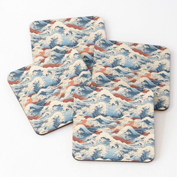 Item preview, Hokusai-inspired motifs designed and sold by MidArtForge.