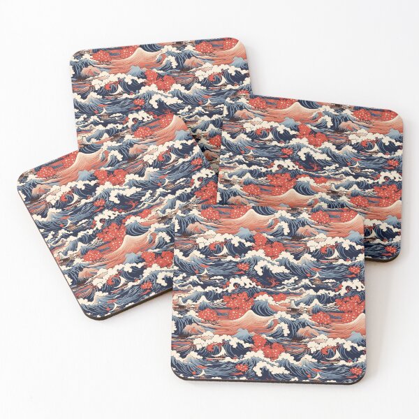 Item preview, Hokusai-inspired motifs designed and sold by MidArtForge.