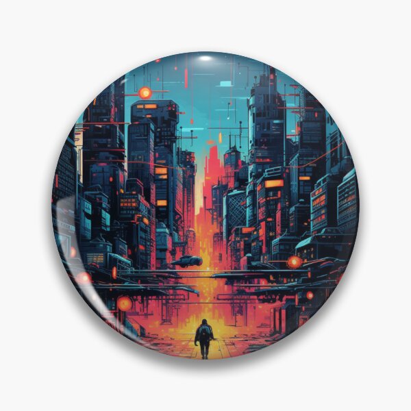 Item preview, Cyberpunk Futuristic Town T-Shirt designed and sold by NicolasGlowArt.