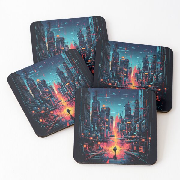Item preview, Cyberpunk Futuristic Town T-Shirt designed and sold by NicolasGlowArt.