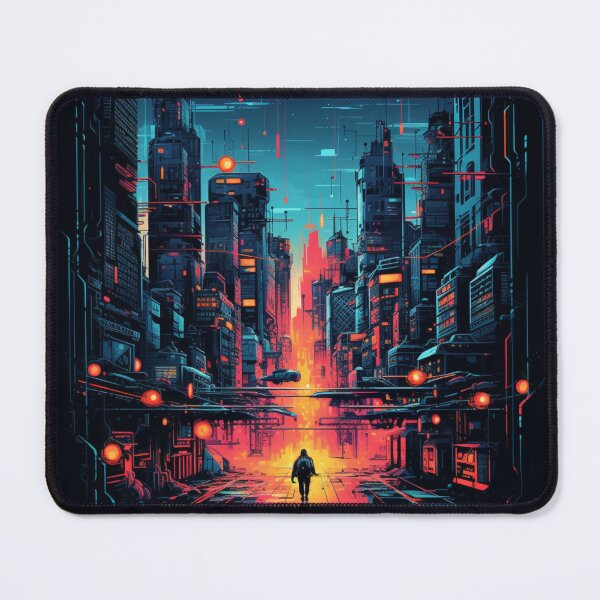 Item preview, Cyberpunk Futuristic Town T-Shirt designed and sold by NicolasGlowArt.