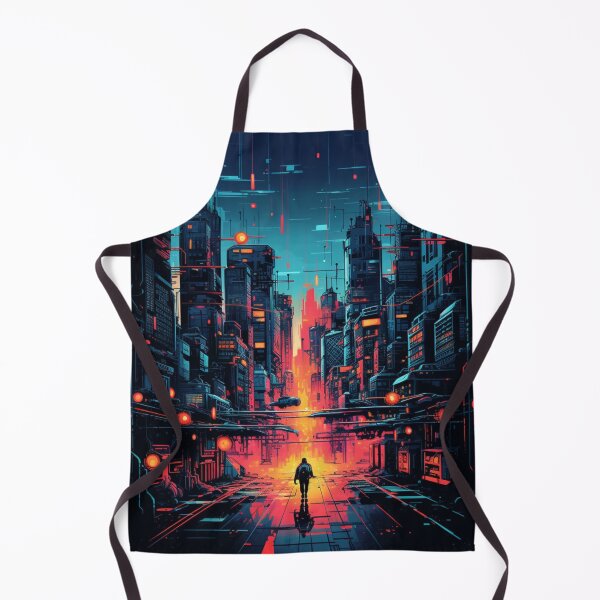 Item preview, Cyberpunk Futuristic Town T-Shirt designed and sold by NicolasGlowArt.